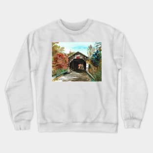 Trout Creek covered bridge #5 Moor's Mill, Waterford Crewneck Sweatshirt